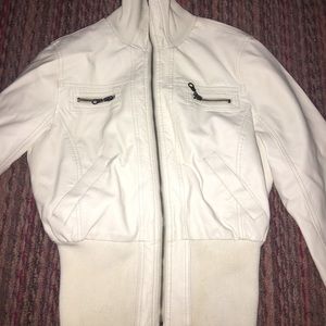 Leather white jacket